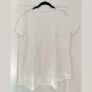 Wilt White Short Sleeve V-Neck Tee with Pocket